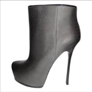 Saint Laurent Grey Ysl Tribtoo 105 Degrade Leather